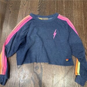 Aviator Nation Navy Sweatshirt with Pink Accents